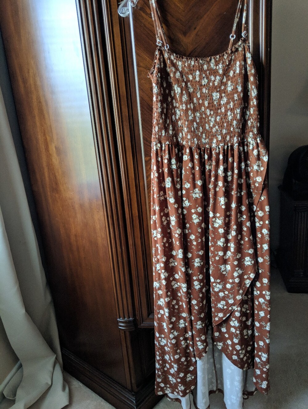 Smocked Ditsy Floral Maxi Dress